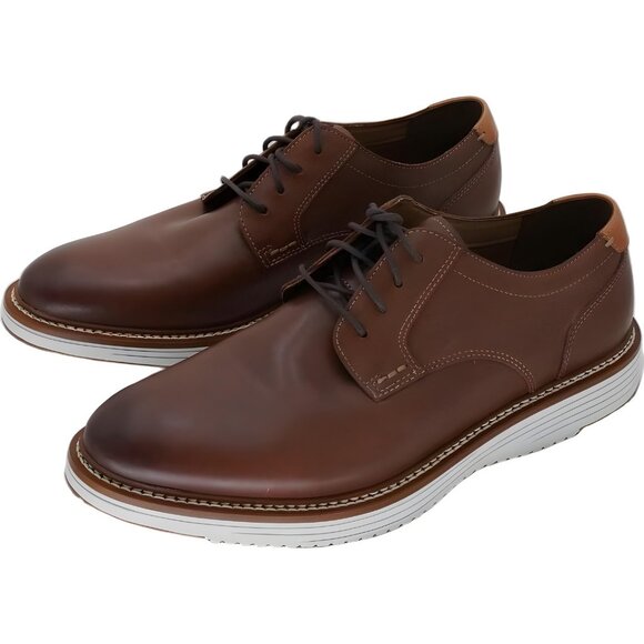 Johnston Murphy Hodges Plain Toe Full Grain Dress Shoe Tan US 11.5 EU 45